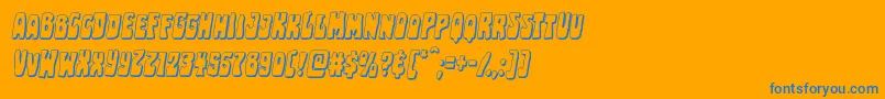 Pocketmonstershadowital Font – Blue Fonts on Orange Background