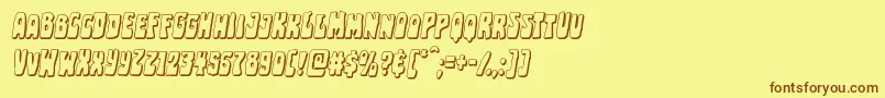 Pocketmonstershadowital Font – Brown Fonts on Yellow Background