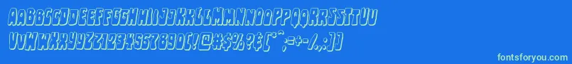 Pocketmonstershadowital Font – Green Fonts on Blue Background