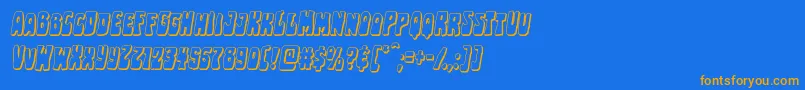 Pocketmonstershadowital Font – Orange Fonts on Blue Background