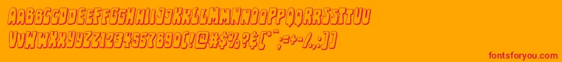 Pocketmonstershadowital-Schriftart – Rote Schriften auf orangefarbenem Hintergrund