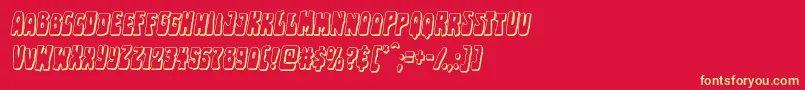 Pocketmonstershadowital Font – Yellow Fonts on Red Background