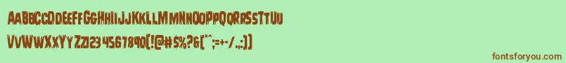 Leatherfacecond Font – Brown Fonts on Green Background