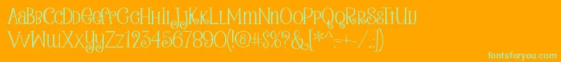 PeanutbutterSmoothies Font – Green Fonts on Orange Background