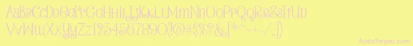 Więcej informacji o czcionce PeanutbutterSmoothies Czcionka PeanutbutterSmoothies – różowe czcionki na żółtym tle