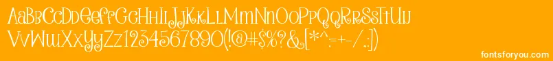 PeanutbutterSmoothies-Schriftart – Weiße Schriften auf orangefarbenem Hintergrund