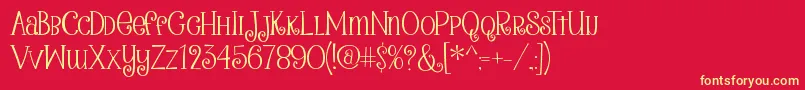 PeanutbutterSmoothies Font – Yellow Fonts on Red Background