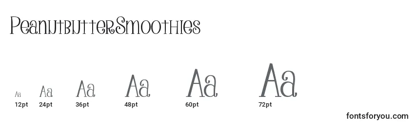 PeanutbutterSmoothies Font Sizes