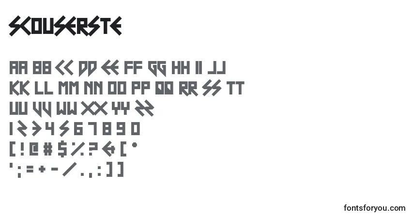 Fuente ScouserSte - alfabeto, números, caracteres especiales