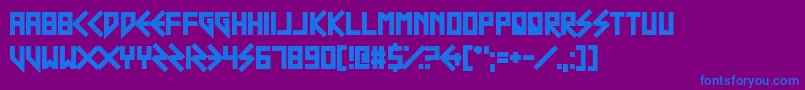 フォントScouserSte – 紫色の背景に青い文字