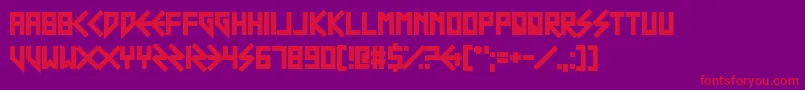 フォントScouserSte – 紫の背景に赤い文字