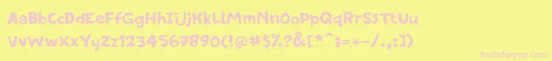PfamateurFlatsolid Font – Pink Fonts on Yellow Background