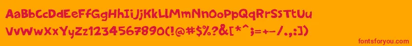 PfamateurFlatsolid Font – Red Fonts on Orange Background
