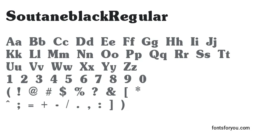 Schriftart SoutaneblackRegular – Alphabet, Zahlen, spezielle Symbole