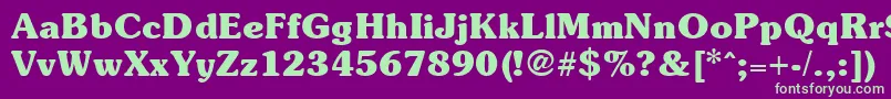 SoutaneblackRegular Font – Green Fonts on Purple Background