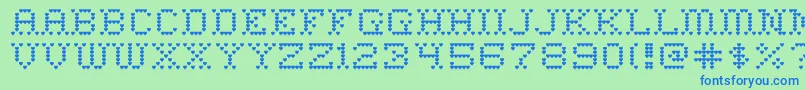 フォントHeartSweetHeart – 青い文字は緑の背景です。