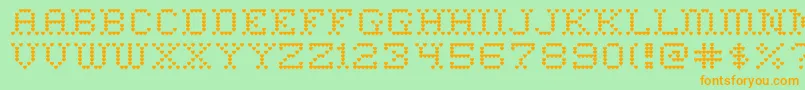 HeartSweetHeart-Schriftart – Orangefarbene Schriften auf grünem Hintergrund