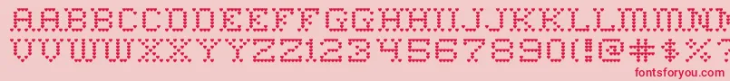 Fonte HeartSweetHeart – fontes vermelhas em um fundo rosa