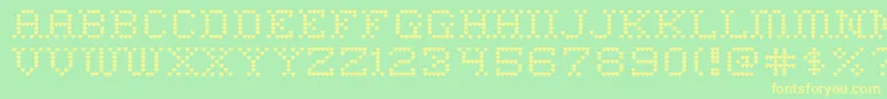 HeartSweetHeart-Schriftart – Gelbe Schriften auf grünem Hintergrund