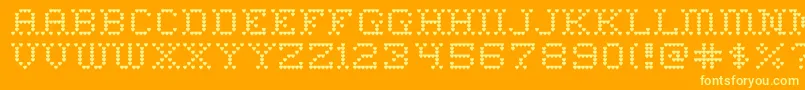 HeartSweetHeart Font – Yellow Fonts on Orange Background