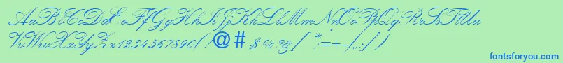 KremlinscriptoneRegular Font – Blue Fonts on Green Background