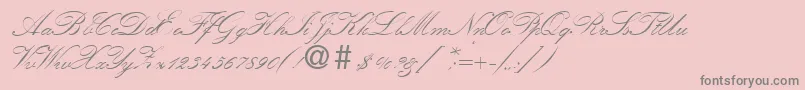 KremlinscriptoneRegular-Schriftart – Graue Schriften auf rosa Hintergrund