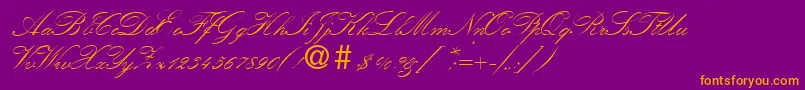 KremlinscriptoneRegular Font – Orange Fonts on Purple Background