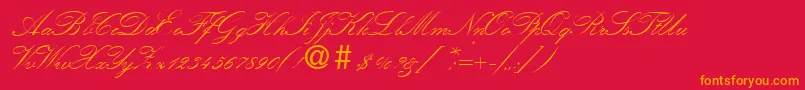 KremlinscriptoneRegular Font – Orange Fonts on Red Background