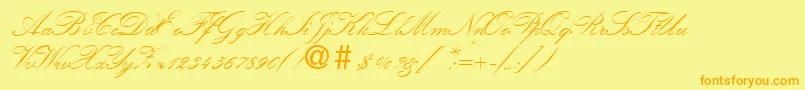 KremlinscriptoneRegular Font – Orange Fonts on Yellow Background