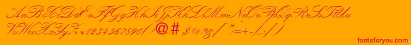 KremlinscriptoneRegular Font – Red Fonts on Orange Background