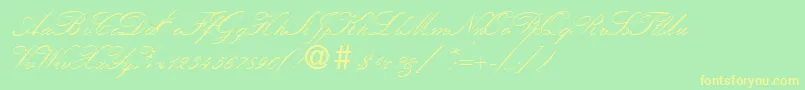 KremlinscriptoneRegular Font – Yellow Fonts on Green Background