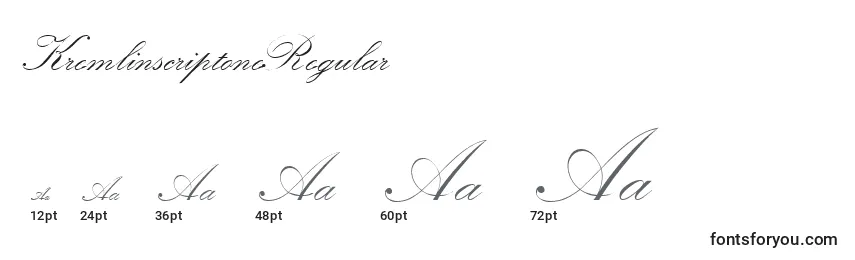 KremlinscriptoneRegular Font Sizes