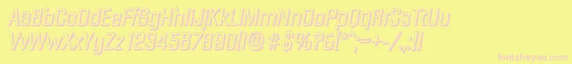 DiamanteshadowItalic Font – Pink Fonts on Yellow Background