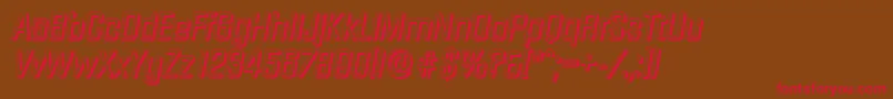 DiamanteshadowItalic Font – Red Fonts on Brown Background