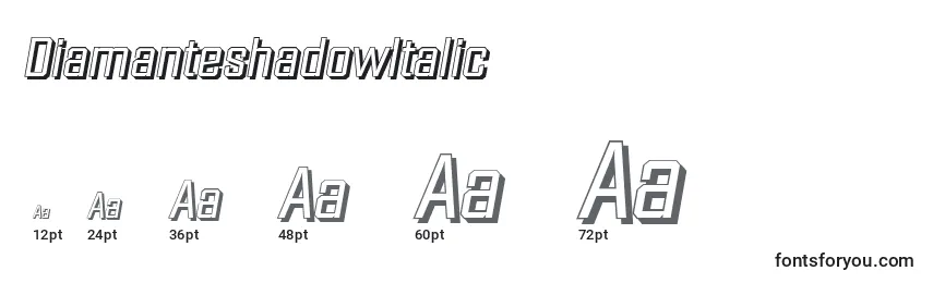 DiamanteshadowItalic Font Sizes