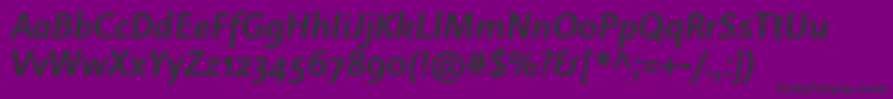 LinotypeProjektBoldItalic Font – Black Fonts on Purple Background