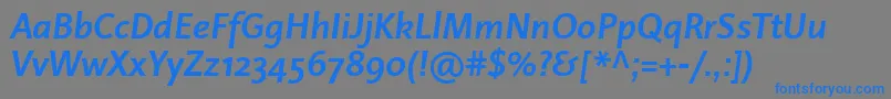 LinotypeProjektBoldItalic Font – Blue Fonts on Gray Background