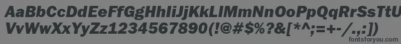 フォントFranklingothheavycttItalic – 黒い文字の灰色の背景