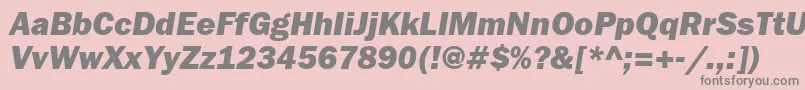 FranklingothheavycttItalic Font – Gray Fonts on Pink Background