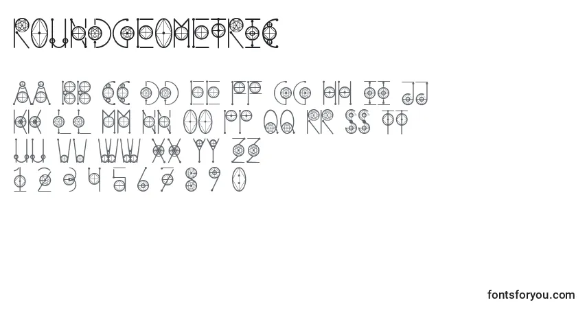 A fonte RoundGeometric (93303) – alfabeto, números, caracteres especiais