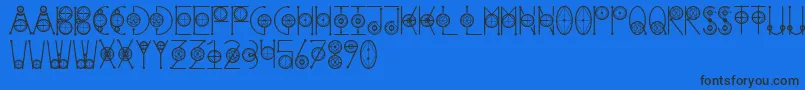 RoundGeometric Font – Black Fonts on Blue Background