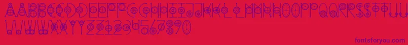 RoundGeometric Font – Purple Fonts on Red Background