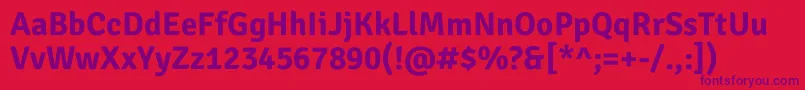 フォントSignikaNegativeBold – 赤い背景に紫のフォント