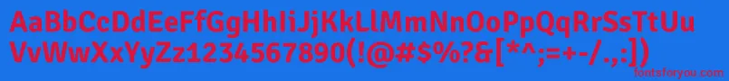 SignikaNegativeBold Font – Red Fonts on Blue Background