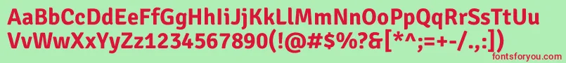 SignikaNegativeBold Font – Red Fonts on Green Background