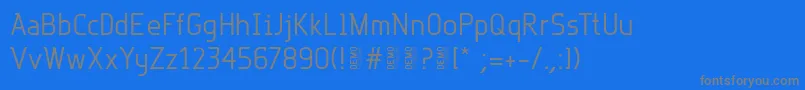 RotorDemo-fontti – harmaat kirjasimet sinisellä taustalla