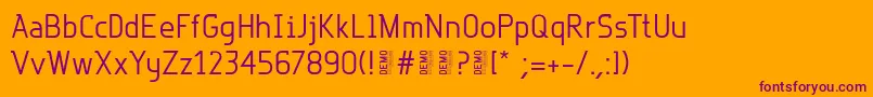 RotorDemo Font – Purple Fonts on Orange Background