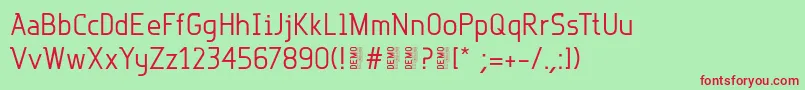 RotorDemo-fontti – punaiset fontit vihreällä taustalla