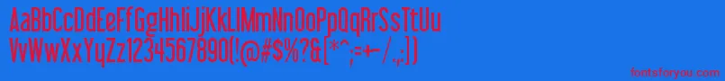 LibelsuitRegular-fontti – punaiset fontit sinisellä taustalla
