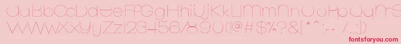 MonofredUltralight Font – Red Fonts on Pink Background